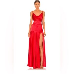 Bronx and Banco Strapless Red Gown